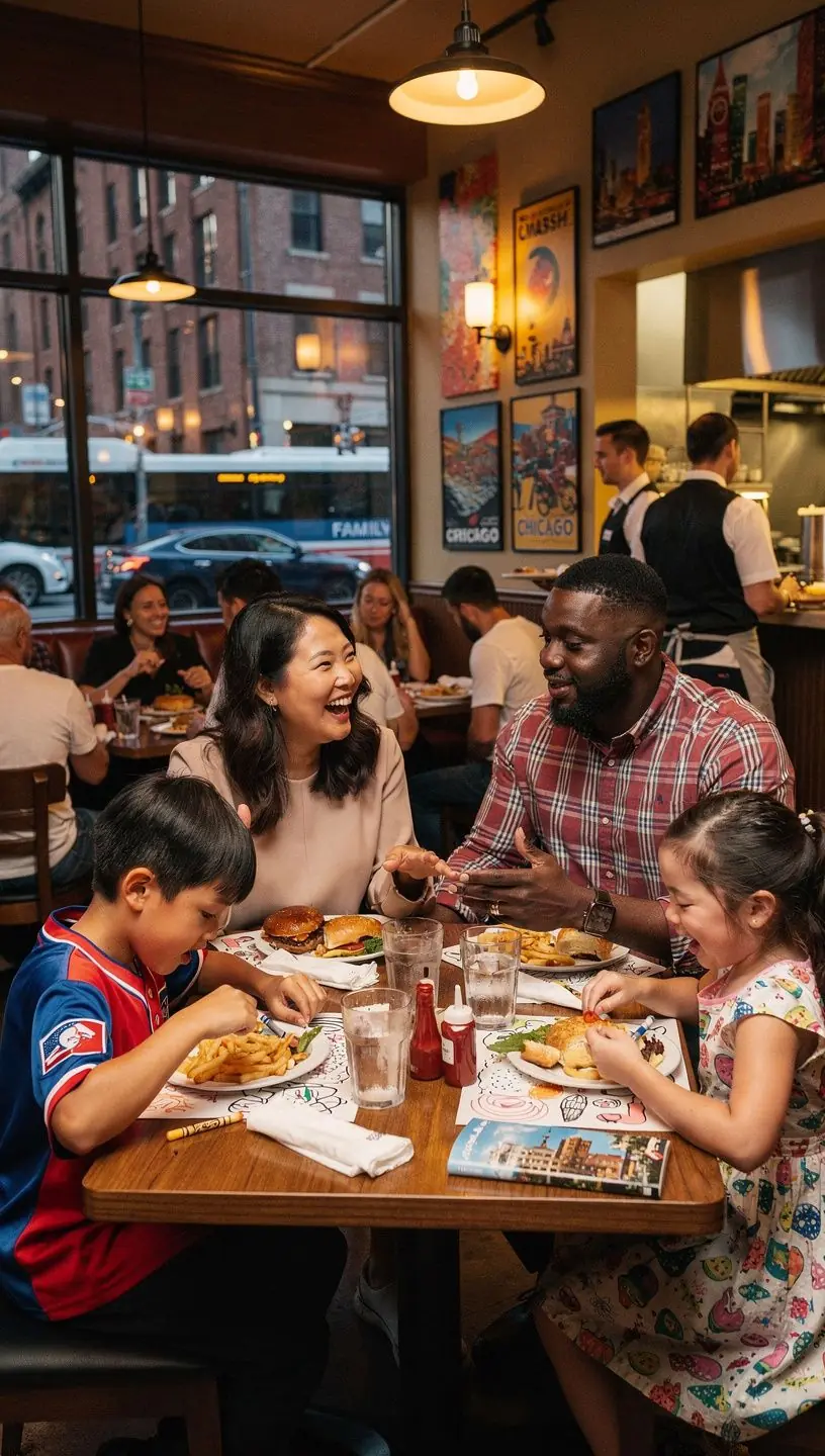 Przewodnik turystyczny prowadzący rodzinę przez malownicze szlaki.