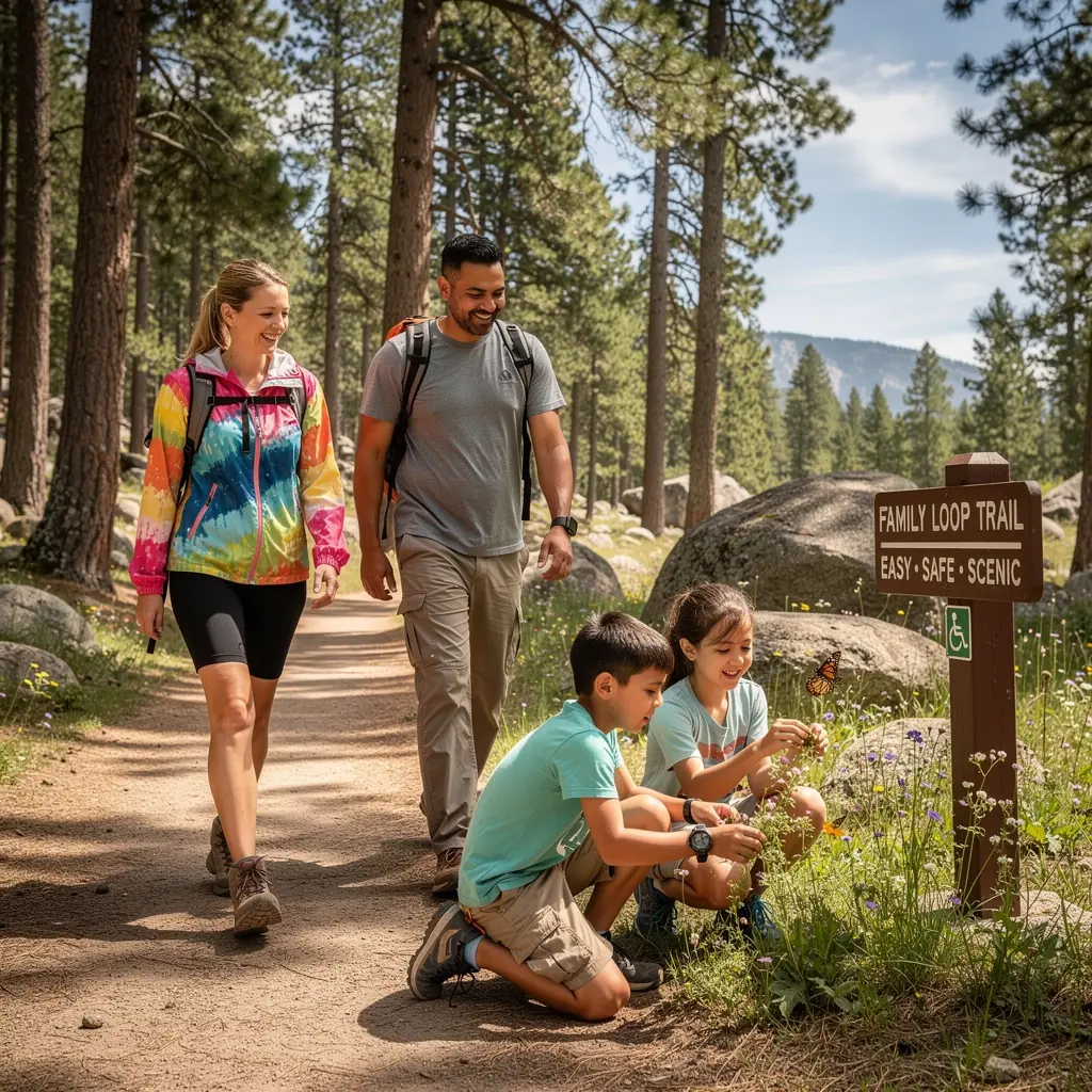 Rodzina spacerująca po centrum miasta, odkrywająca lokalne atrakcje.